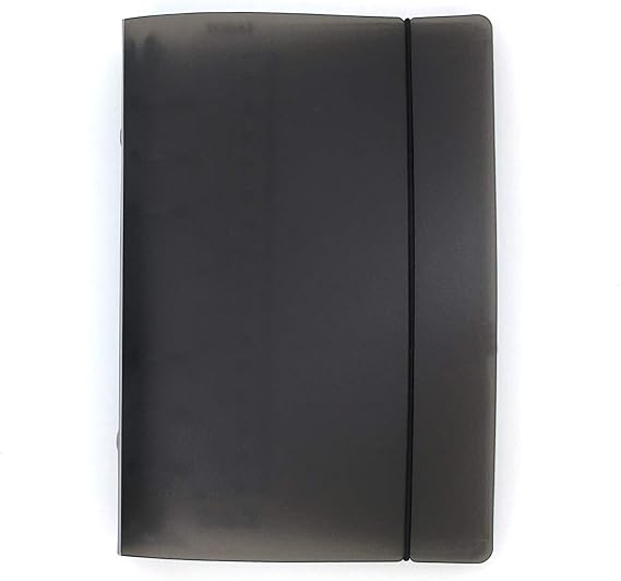 Zelten Refill Paper/Loose Leaves for 8.5 inch A5 & 6 inch A6 6-Holes Cover Round Ring View Binder File Folder (A5, Black Cover All in Set)