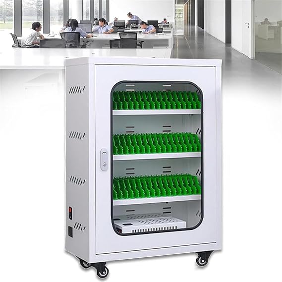 Cell Phone Charging Stations 12-60 Slots Cellphone Charging Station W/Wheels & Combination Lock,Rechargeable Phones Locker Secure Phone Cabinet,60Slots