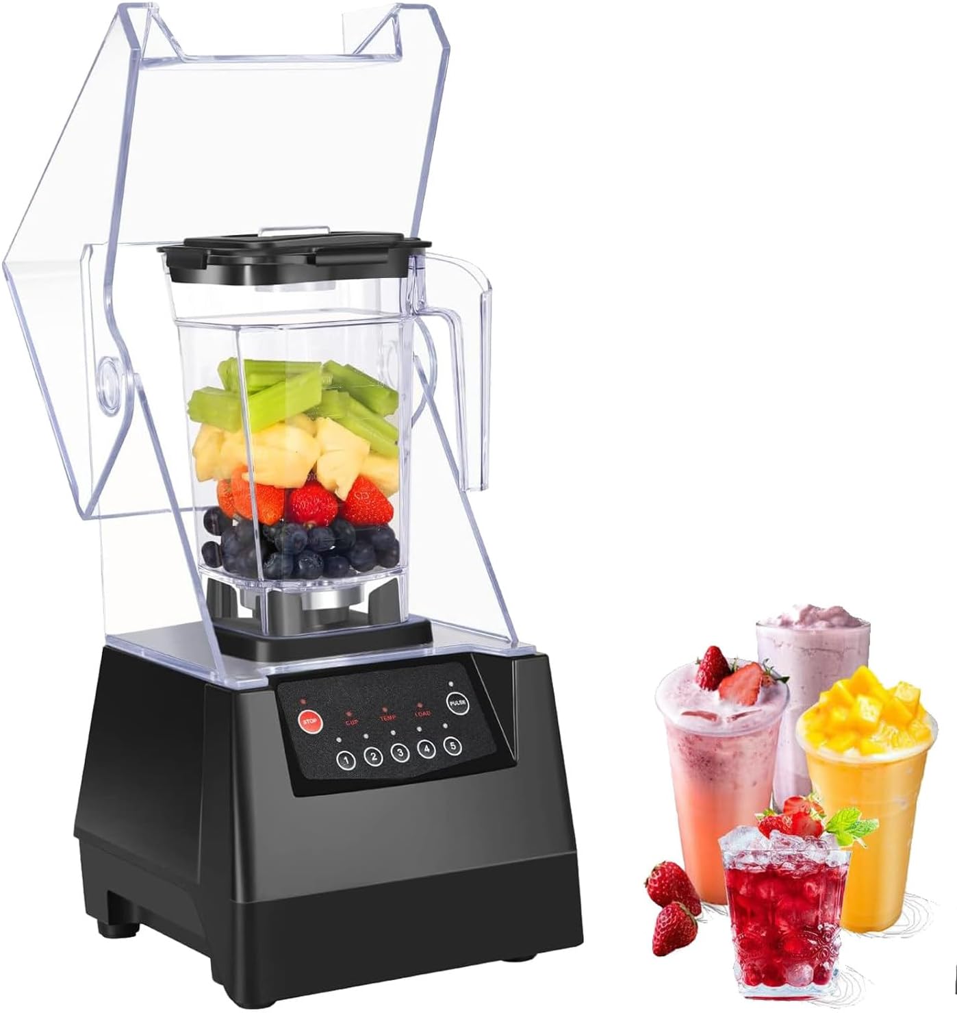 Blender Smoothie Maker 2200w - High Power Ice Crusher, 2200ml Mixer For Shakes, Soups & Dry Grinding - Automatic Blender For Smoothies, Puree, Crushed Ice 220v