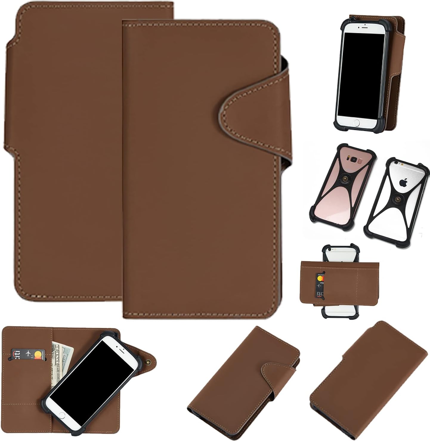 K-S-Trade Protective Case For Planet Computers Cosmo Communi Protective Cover Flip Case Imitation Leather Compatible With Planet Computers Cosmo Communicator Brown Mobile Phone Case Wallet Case