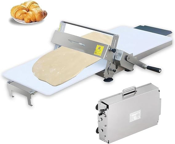 Manual Foldable Dough Sheeter Machine for Bakery, Pizza, Croissant - Stainless Steel Pastry Roller,Commercial & Home Use Manual Foldable Dough Sheeter Machine 400