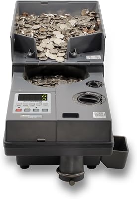 AccuBANKER AB610 Universal Coin & Token Counter, Counting Speeds 2000 CoinsMin, Hopper Capacity 4000 Coins, Bank Grade, Engineered in USA & NOM Certified