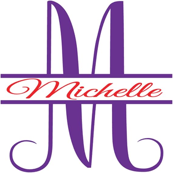 Vinyl Name Split Monogram Decals - Custom & Personalize - Many Colors & Sizes - Including Glitter