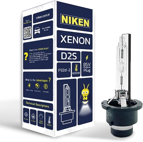 NIKEN D2S 6000K White XENON Headlight Bulb, 85V, 35W, P32d-2, 6000K