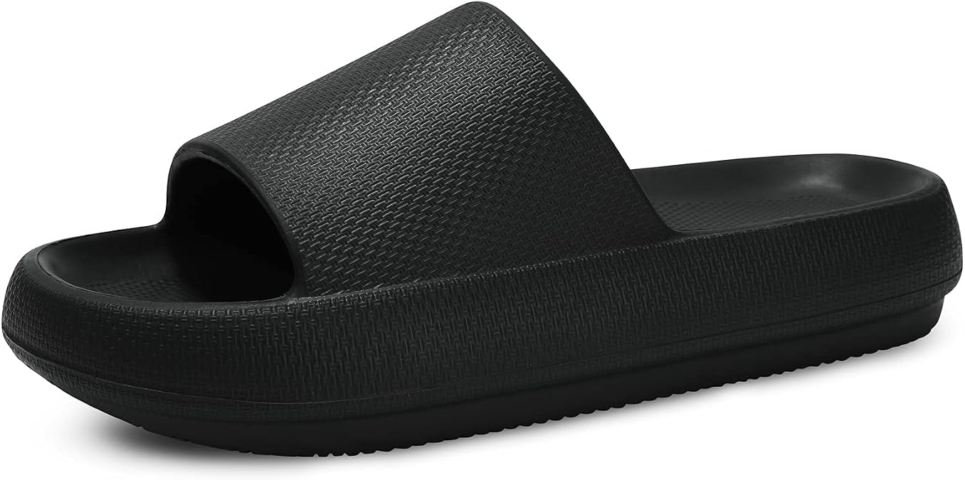 welltree Slides for Women Men Pillow Slippers Non-Slip Soft Cloud Sandals | Thick Sole Bathroom Shower Slides Indoor Outdoor