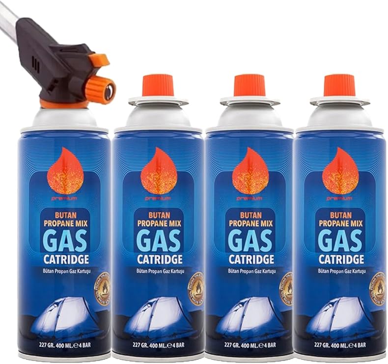 Chermik 4 Adet 227 Gr Gaz Kartuş + Pürmüzlü Kamp Seti