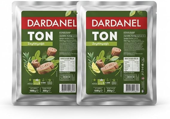 Dardanel Zeytinyağlı Ton Balığı, 1 Kg, 2 Adet, Profesyonel Mutfak ve Catering için Ekonomik Paket