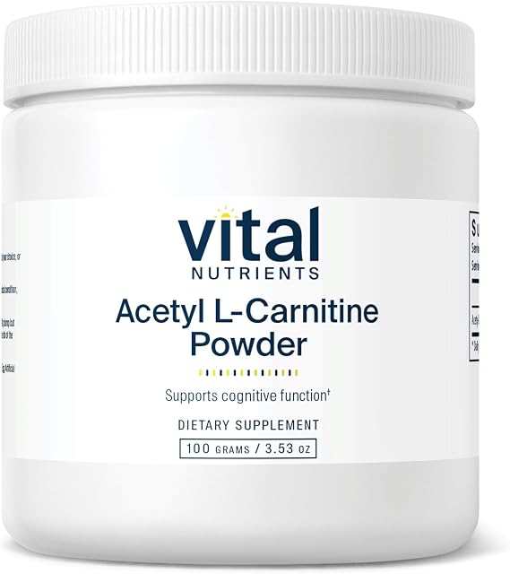 Vital Nutrients Acetyl L-Carnitine Powder for Brain & Memory Support,* 100g