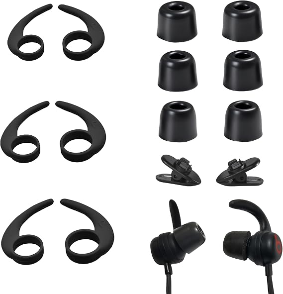 Memory Foam Tips Ear Tips & Anti-Slip Ear Hooks Universal Replacement Kit