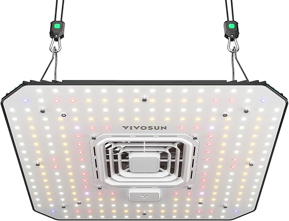 VIVOSUN 100W LED Grow Light, Full Spectrum Plant Light with Circulation Fan [Energy Class B]
