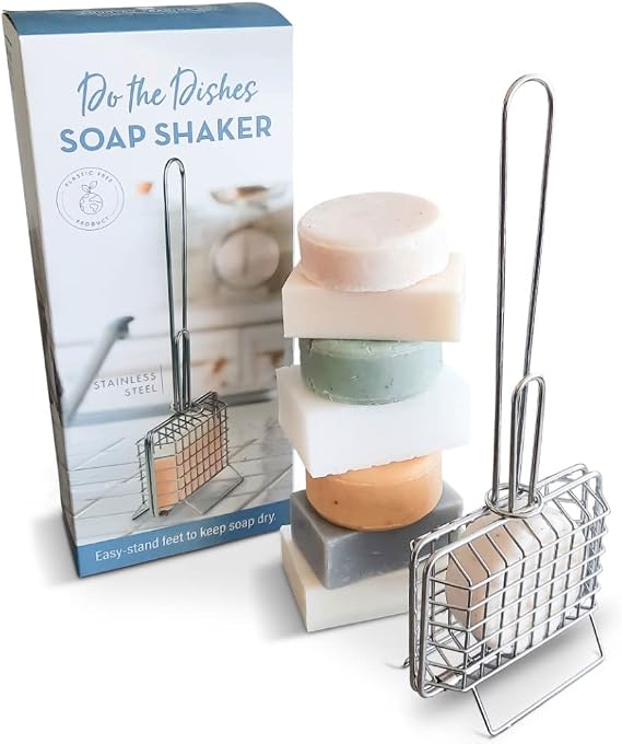 Stainless Steel Soap Shaker with Feet for Dry Dish Soap Bars by Country Trading Co.