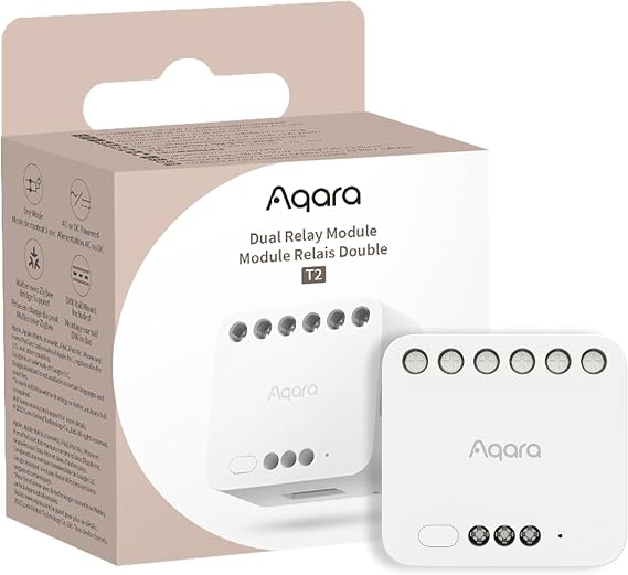 Aqara Matlı çift röle modülü T2, Aqara Zigbee 3.0 göbek gerekir, garaj kapıları ve kazanlar için kuru temas modu, rulo şemsiye şalteri ve ışık şalteri, Homekit ve Alexa destekler