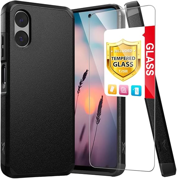 TJS Compatible for Motorola Moto G Play 4G (2024) Phone Case (Black)