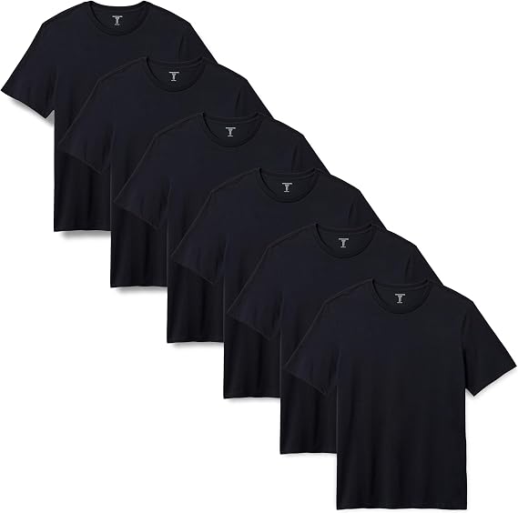Amazon Essentials Men's Regular-Fit Short-Sleeve Crewneck T-Shirt, Pack of 6