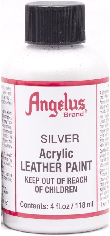 Angelus Acrylic Leather Paint Silver 4oz