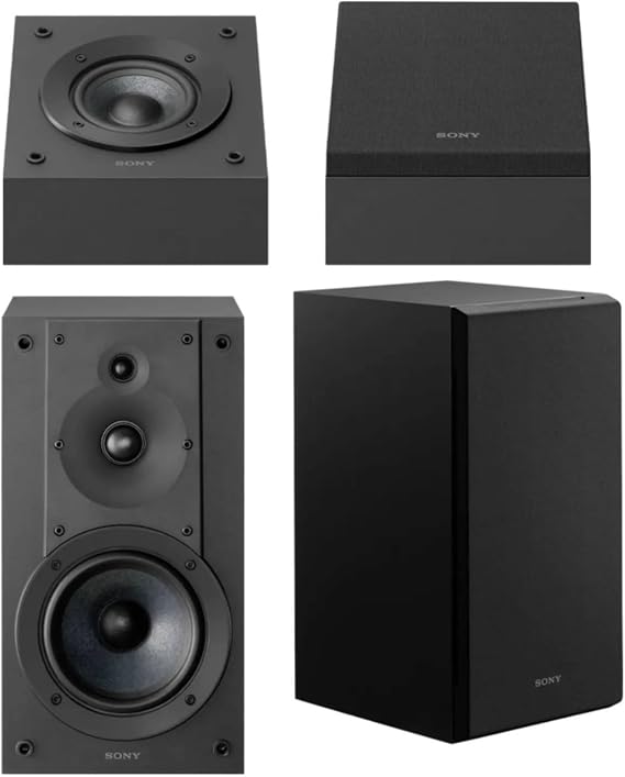 Sony SS-CS5M2 3-Way 3-Driver Hi-Res Audio Bookshelf (Pair, 2025 Model) | Bundle includes Dolby Atmos Speakers Pair, (4 items)