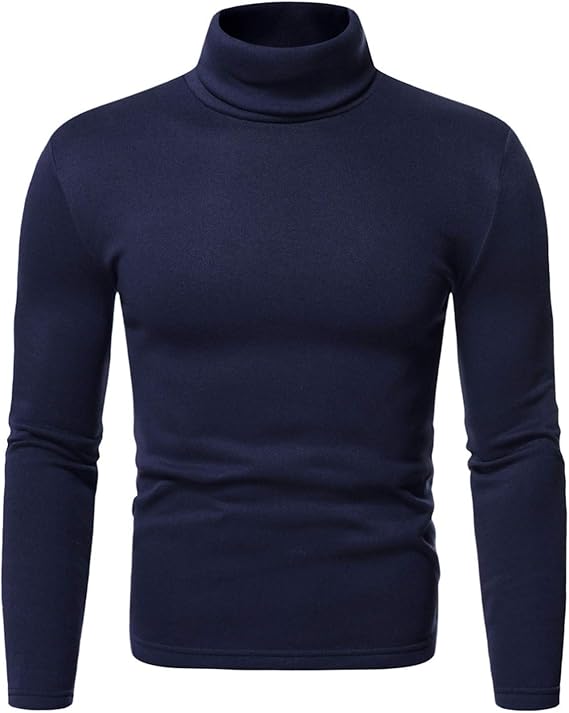 Mens Shirts Casual Stylish Slim Fit Long Sleeve Basic Knitted Warm Sweater Soft Comfy Turtleneck Pullover Sweater