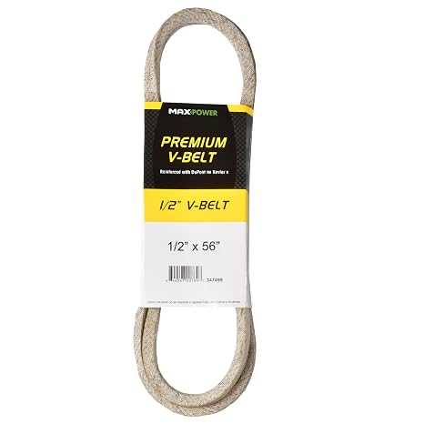 Maxpower 347499 Premium Belt Reinforced with Kevlar Fiber Cords, 1/2" x 56"