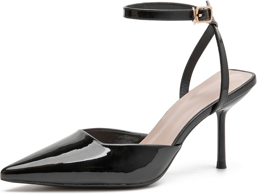 Women's Closed Pointed Toe Heels Pumps | Low Heels Sexy Casual Dress Shoes for Office Work Party Wedding and Shopping