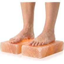2 Pack Foot Bricks Hand Carved Rock, 4'' Width x 8'' Length x 2'' Depth Himalayan Rectangle Massage Salt Stone for Massotherapy Home Spa Relaxing Deodorant Salt and Sugar Scrubs