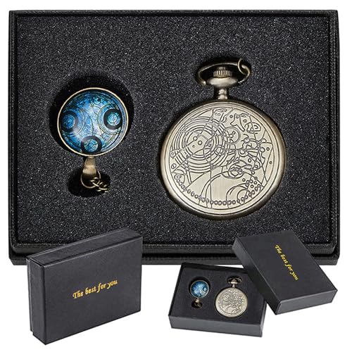 Nostalgia Movie Theme Design Alloy Quartz Pocket Watch with Necklace Chain