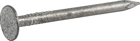 Roofing Nails, #11 x 1-3/4in, 5lb Box, Gray | Hot dipped galvanized finish, flat head for secure hold, for shingles insulation board and felt on wood framing