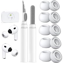 AirPods Pro 3 Nesil için 5 Çift Yedek Kulak Ucu, Dahili Toz Koruma Ekranı, AirPods Pro 3. (2025) için Temizleyici Kalem Silikon Kulak Uçları (5 Boyut-XXS/XS/S/M/L) -Beyaz