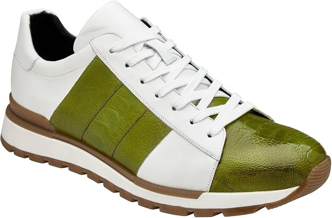 Belvedere Mens Blake Sneakers Ostrich & Italian Calf Leather