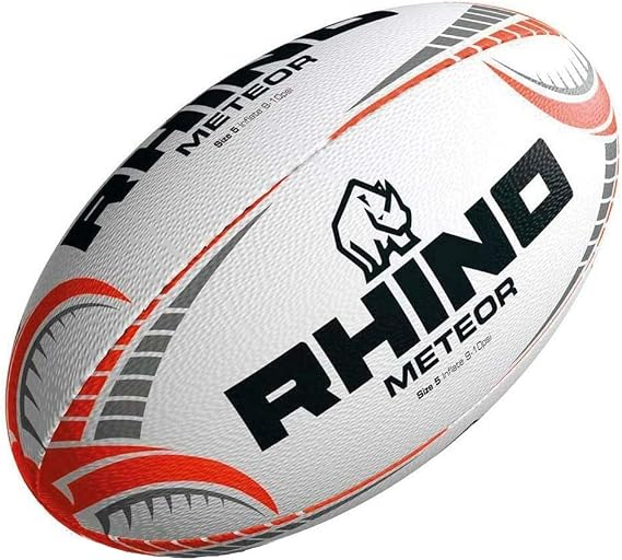 Rhino Rugby Ball Meteor White Size 5