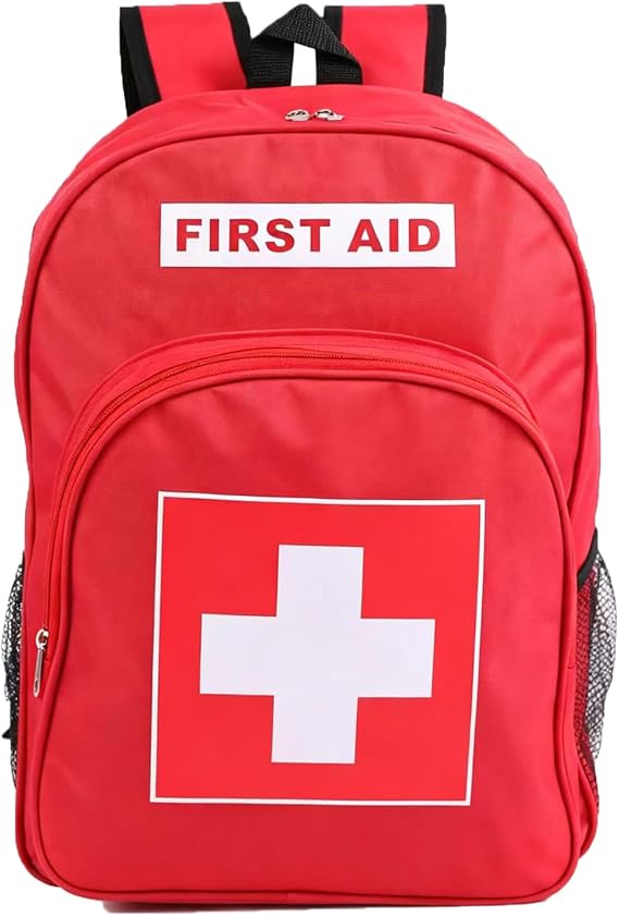 Red Emergency Bag First Aid Backpack Empty Medical First Aid Bag Treatment First Responder Trauma Bags for Riding Office Hiking Paramedics Outdoor Travel Camping Pet Dog Cat Daycare (Red)