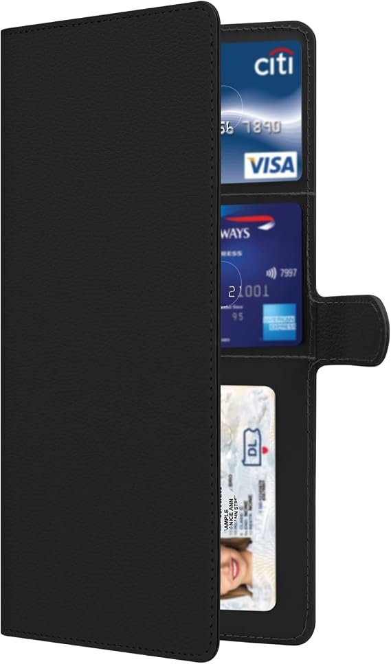 HOTCOOL Car Accessories Registration and Insurance Holder Cute Car Jeep/Tesla/Dodge/Ford/Toyota/Honda/Subaru/Nissan/Benz/BMW/Truck Accessories Essentials Women Men, Litchi - Black