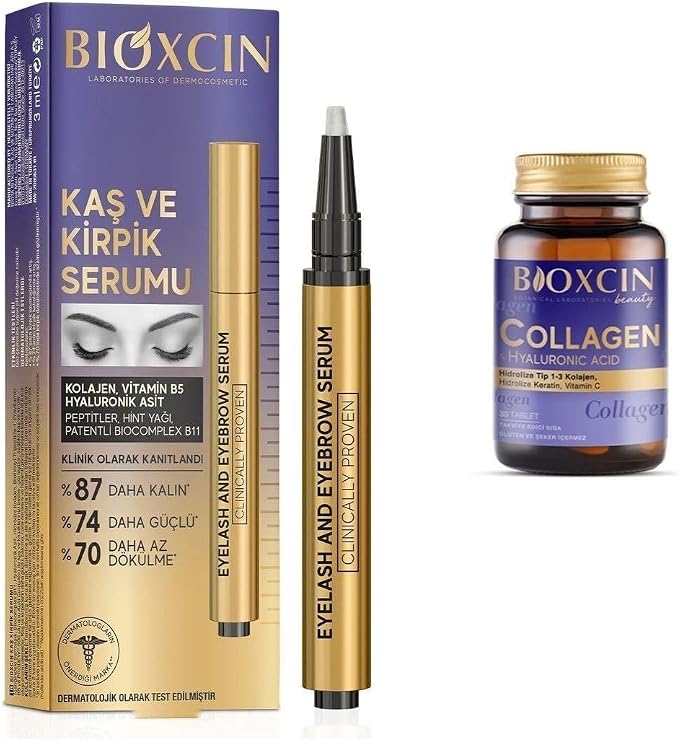 Bioxcin Kaş ve Kirpik Serumu, Kolajen, Hyaluronik Asit, 30 ml