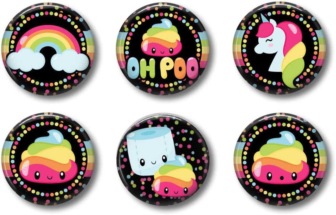 BTS Cute Locker Magnets - Magical Mermaid Style - 6 Pack Round Plastic DECORATIVE MAGNETS (Mermaids1)