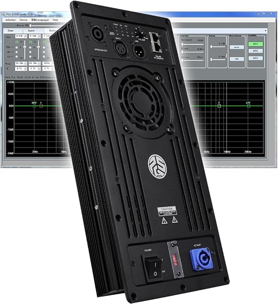 PDA3000+CQ260 3000 Watts RMS Plate Amplifier 2-Channel with DSP Software Control, for PA DJ Speaker Cabinets and Single or Dual 18 Subwoofer (Designed in USA) - (Support US Business)