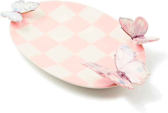 MACKENZIE-CHILDS Ceramic Tray, Eternity Trinket | Hand-painted design, unique tray for bathroom or kitchen decor, 5.25" W x 9" L x 1.25" H