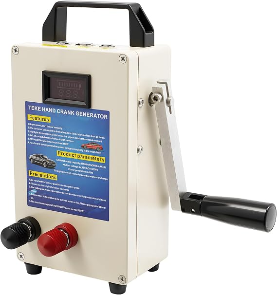 Emergency Hand Generator, 150W Hand Crank Charger Generator Portable Emergency Power Supply for Outdoor Mobile Phone Computer Charging (TK-150W-S)