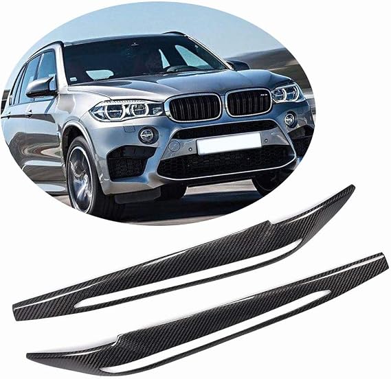 Front Headlight Eyebrows fit BMW X5 F15 X6 F16 SUV 2014-2018 Customized Carbon Fiber CF Head Lamps Eyelid Light Cover Trims