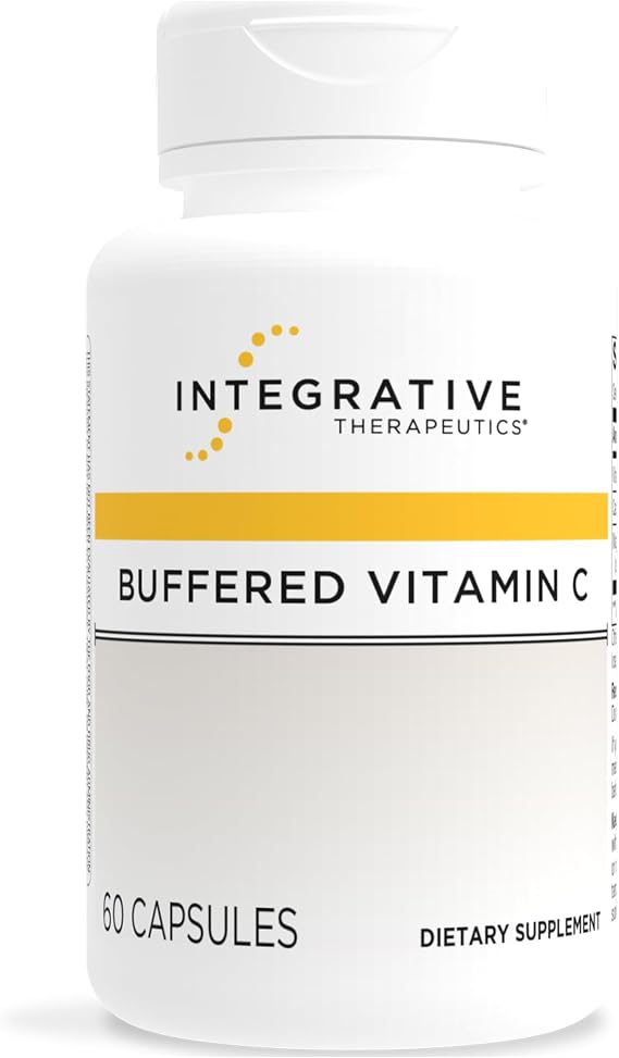 Integrative Therapeutics Buffered Vitamin C 1,000 mg - Easy, Daily Immune Support with Magnesium & Calcium* - Antioxidant Support for Healthy Skin & Connective Tissues* - 60 Vegan Capsules, 1