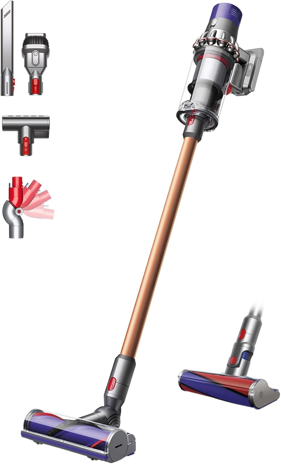 Dyson Cyclone V10 Absolute cordless vacuum cleaner, 150 AW, 60min runtime, Hair de-tangling NickelCopper