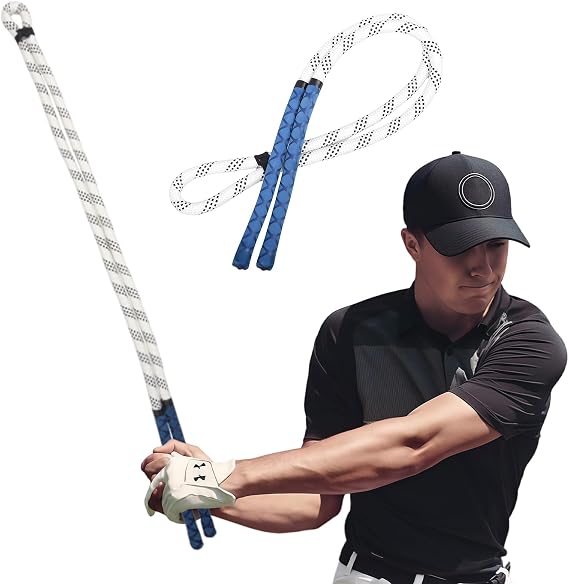 Golf Swing Trainer, Golf Rope Swing Training Aid for Tempo, Warm-Up & Strength Control, Portable Golf Training Aid to Improve Swing Speed, Rhythm and Muscle Memory