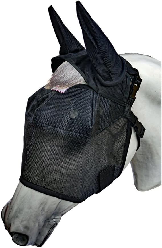 EquiVizor 95% UV Eye Protection (Size COB) Horse Fly Mask with Ears. Designed to Stay On Your Horse, Off The Ground.