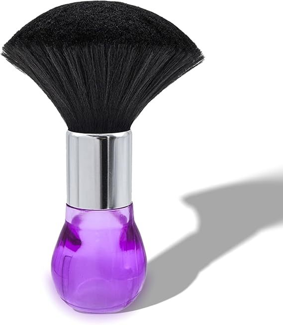 Barber Neck Brushes for Hairdressers,Professional Soft Hair Cutting Cleaning Brush Salon Household Neck Duster Brush Barbering Equipment for Remove Shredded Hair (Purple Handle)