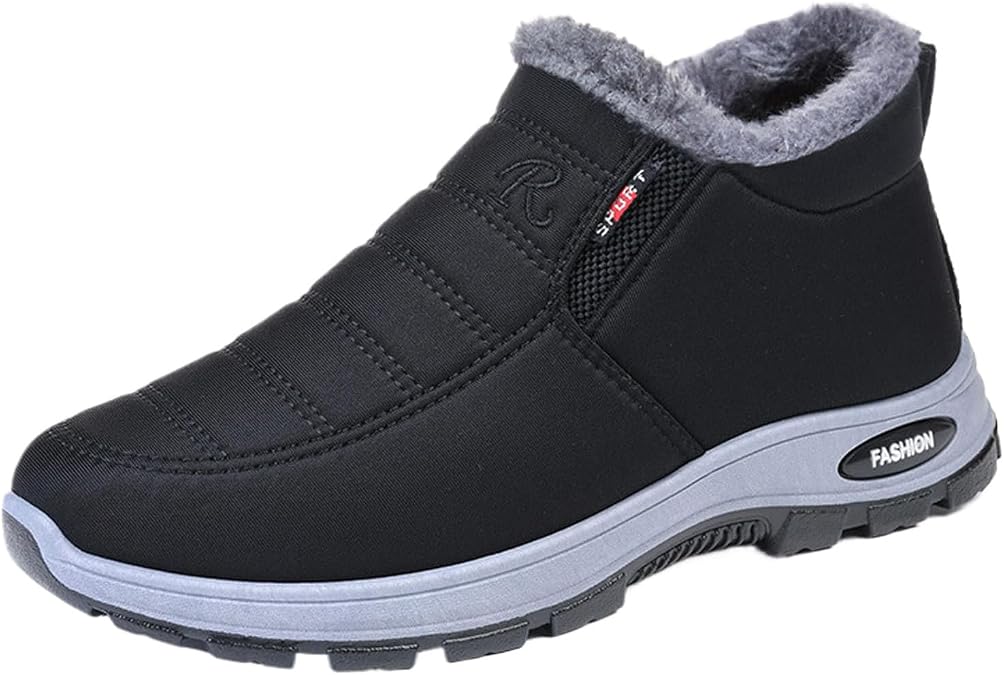 Womens Winter Snow Boots Warm Sheepskin-Lined Orthopedic Shoes with Arch Support Lightweight Walking Fur Fuzzy Thermal Soft Booties Comfortable Slip On Boot Minimalist Sneakers