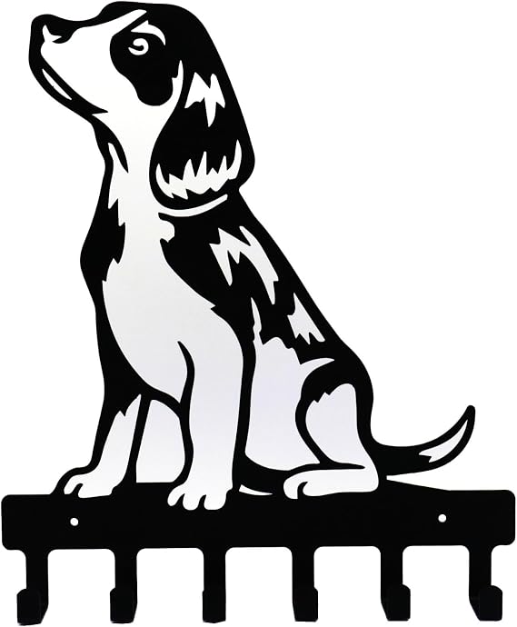 Wall Mount Key Hooks, Wall Decorative Dog Family Key Holder Black Dog Wall Hooks Hanger Gift for Bedroom, Living Room, Kitchen, Bathroom Hardware Hooks Beagle (11 * 12.5 inches)