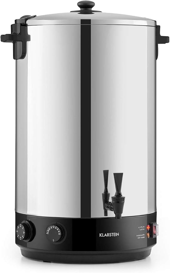 Klarstein KonfiStar 50 Automatic Preserving Pot, Hot Drink Dispenser, Size: 50 Litres, 30-110 C, Timer: 20-120 Minutes, Warming Function, Taste-Resistant, Polished Stainless Steel