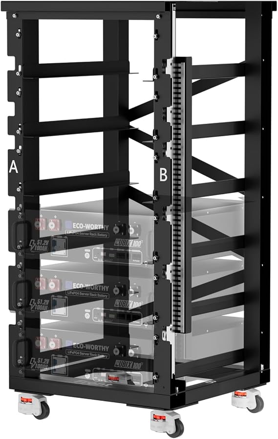 ECO-WORTHY RACK6 V2.1, 6-Layer Server Rack with 600A Busbar, Compatible with Mainstream Brands' Sever Rack Battery