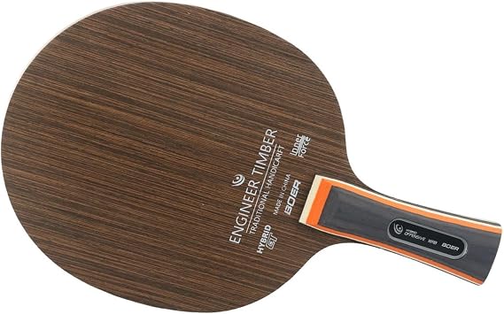 Table Tennis Paddle Blade with Ebony and Dalbergia 5 Ply Construction, Long Handle Design for Ping Pong Racket Replacement(Iron Sword Wood)