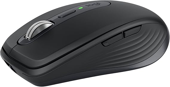 Logitech MX Anywhere 3S Compact Wireless Mouse (Graphite) | Fast Scrolling, 8K DPI Tracking, Quiet Clicks, Programmable Buttons, USB C, Bluetooth, Windows PC, Linux, Chrome, Mac