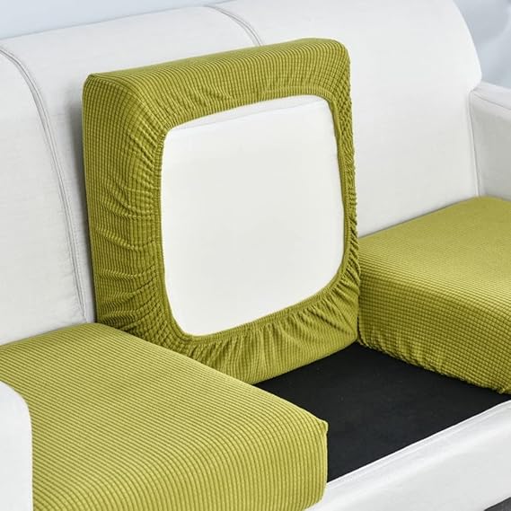 Elover Sofa Seat Cushion Cover-Highly Elastic Seat Cover，Living Room Sofa Seat Cover Furniture Cover Non-Slip and Soft, with Elastic Bottom