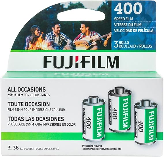 Fujifilm 35mm Color Negative Roll Film, 400 ISO, 36 Exposures, 3-Pack